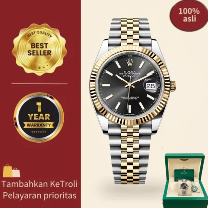 [Garansi 5 Tahun] ROLEX Datejust Series Gerakan Mekanis Otomatis Tampilan Tanggal Jam Tangan Swiss P