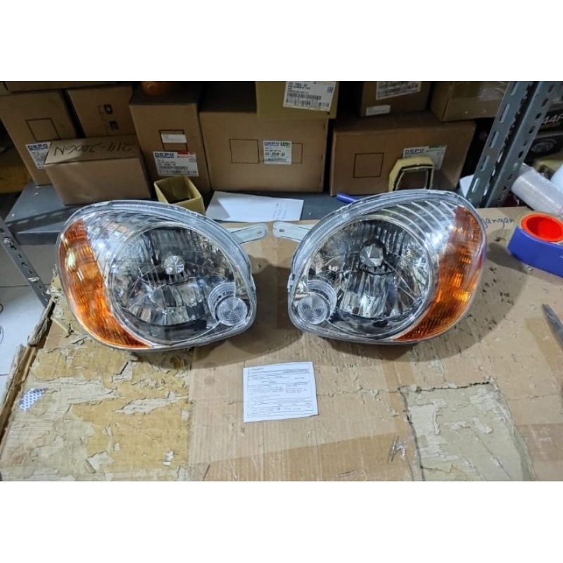 Headlamp Lampu Depan Lampu Utama Hyundai Atoz Kristal ( Harga Set )