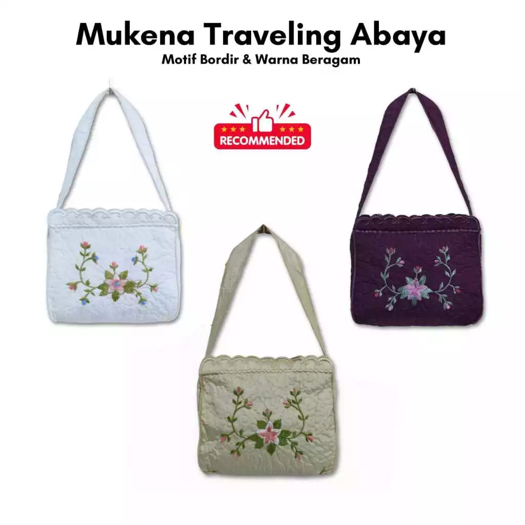 Mukena Abaya model parasut bordir dewasa / telekung abaya / mukena abaya bordir parasit