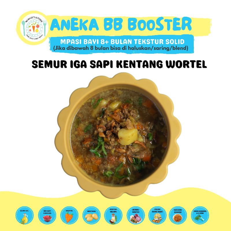 

SEMUR IGA SAPI KENTANG WORTEL (CATERING MAKANAN BAYI MPASI FROZEN BEKU/PENAMBAH BERAT BADAN ANAK)