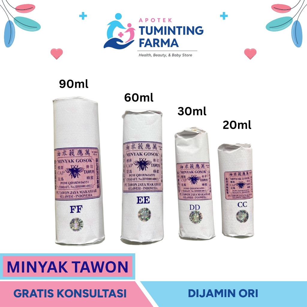 Minyak Gosok Cap Tawon - Tawon Jaya Makassar - Minyak Tawon CC 20ml / DD 30ml / EE 60ml / FF 90ml - 