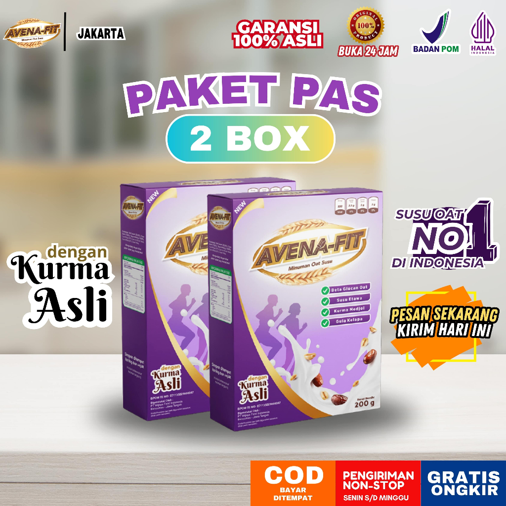 

Paket 2 Box Avenafit - Sereal dan Oat Sehat Ampuh Membantu Mengatasi Kolesterol Jahat dan Gerd