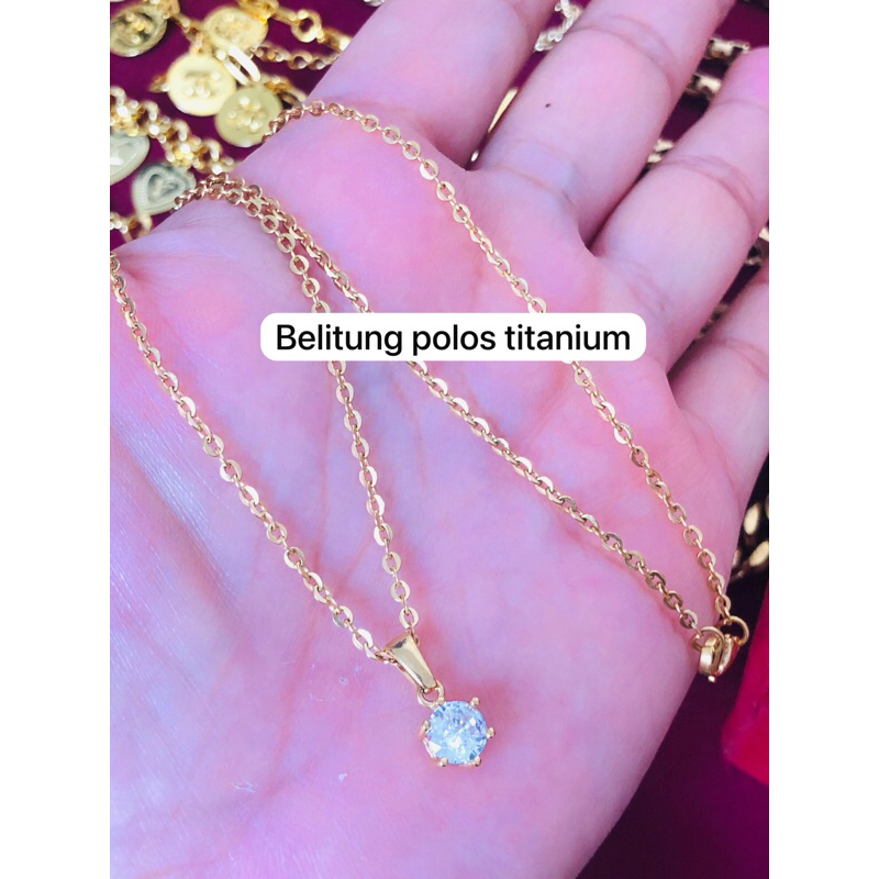 kalung belitung titanium motip emas