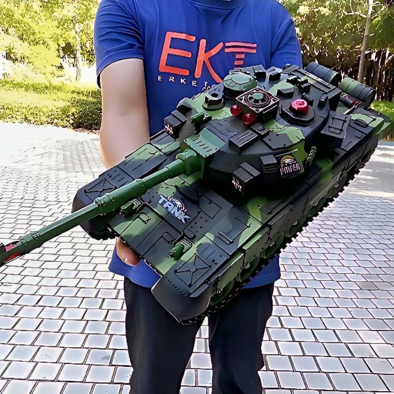 RC War Tank Leopard Remote Control Jumbo No.9995 2.4Ghz Battle Lampu & Suara Tembak - Mainan Mobil R