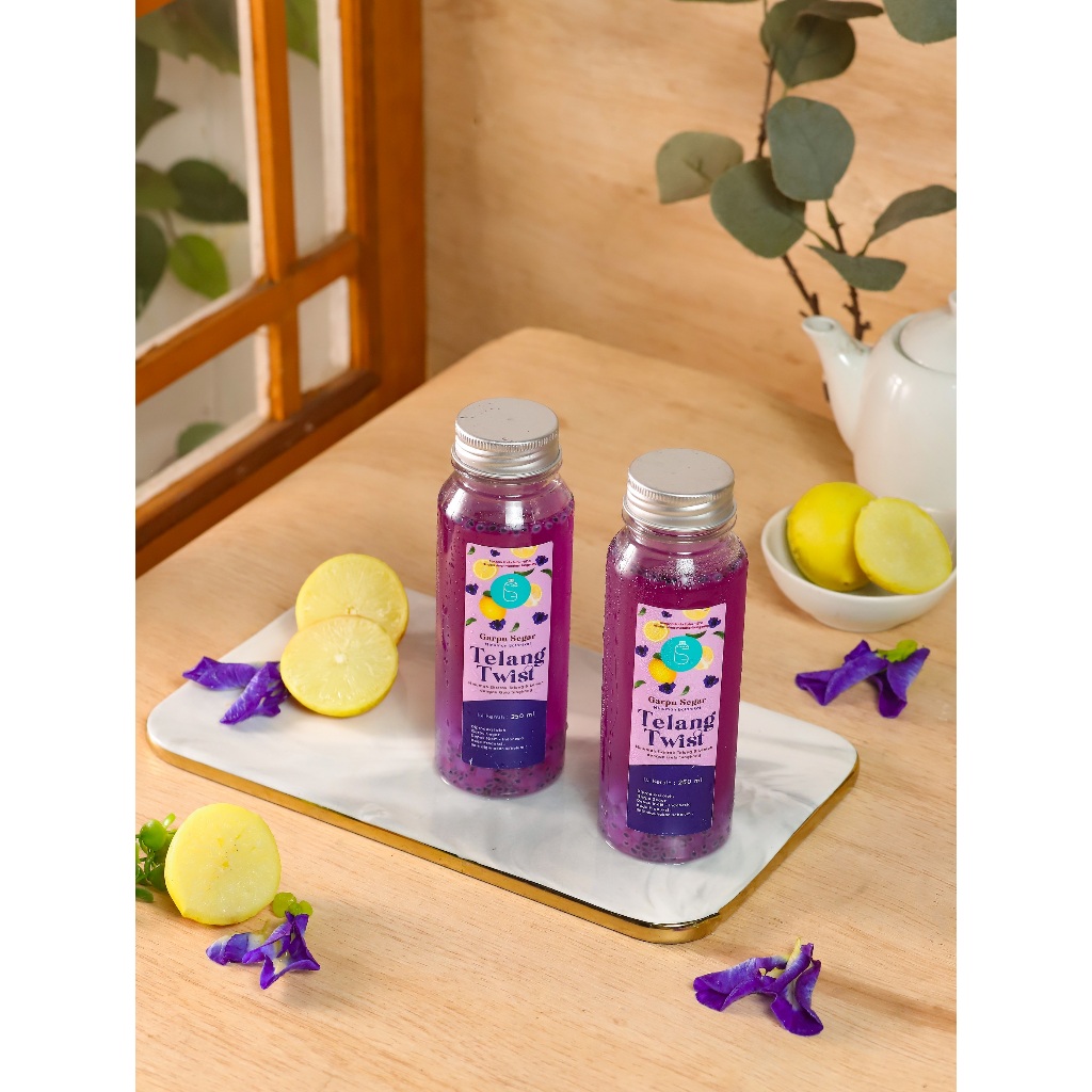 

Garpu Segar Telang Twist – Minuman Bunga Telang Lemon & Selasih 250ml | Rendah Kalori, Gula Singkong