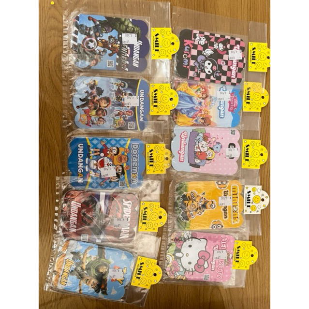 Undangan Ulang Tahun Karakter/ Kartu Undangan Ulang Tahun Anak/ Kartu Undangan Ultah