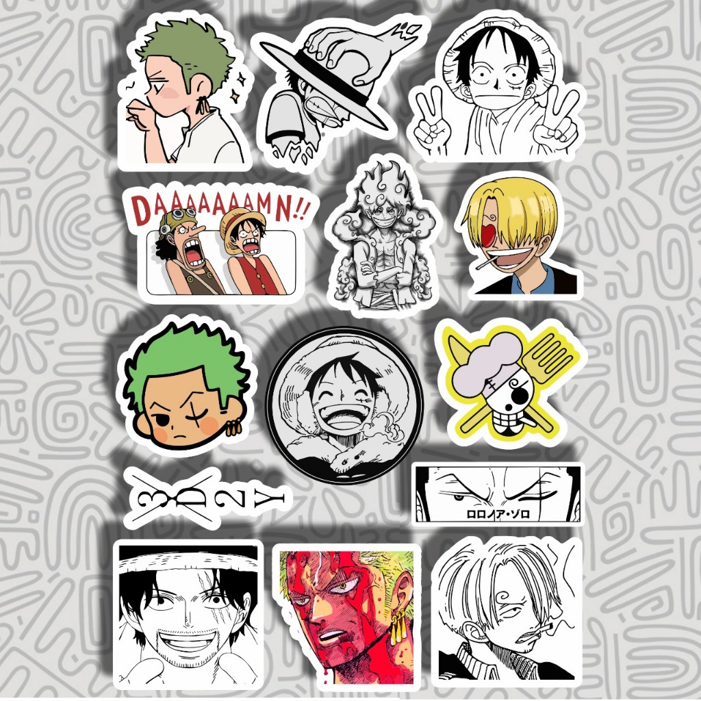 

Sticker Onepiece Luffy Zoro || Stiker anime sanji