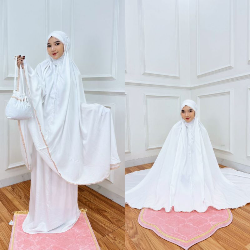MUKENA BASIC ori Fanessa -Mukena Putih Polos Mukena Cantik Mukena Mewah Mukena Rayon Premium Rayon T