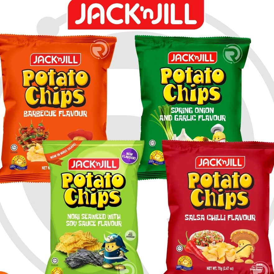 Jack n Jill Potato Chips Salsa Chili BBQ Spring Onion & Garlic JacknJill Jack&Jill 150gr 60g