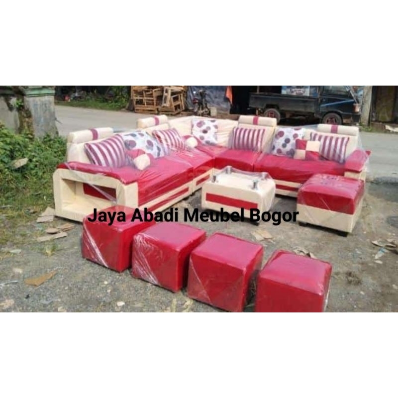 Sofa L sudut beranak Murmer Khusus Jabodetabek