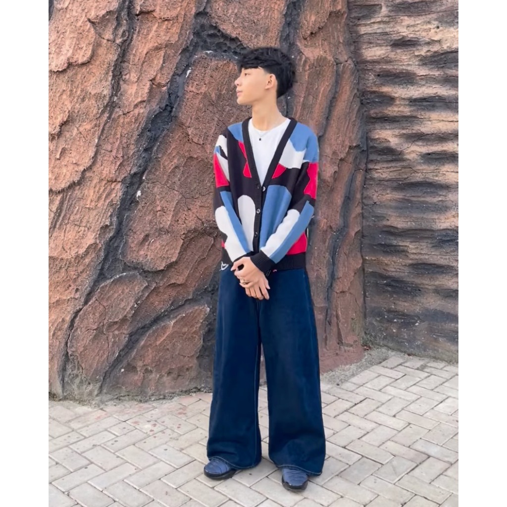 Inefable Cardigan knitwear Bercorak- TERLARIS - BAHAN NYAMAN PREMIUM PRIA WANITA BEST SELLER OVERSIZ