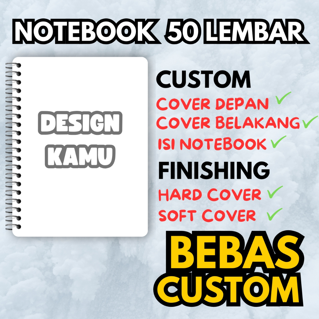 

Buku Catatan NOTEBOOK A5/A6/ FULL CUSTOM 50 LEMBAR