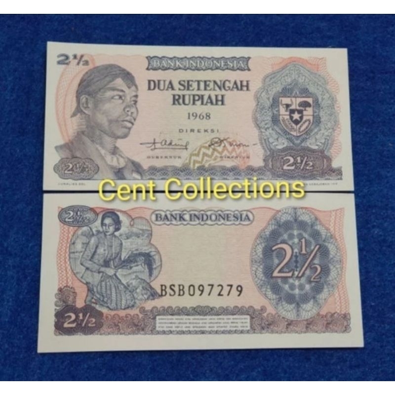 uang kuno 2.5 rupiah seri sudirman. dua setengah rupiah sudirman tahun