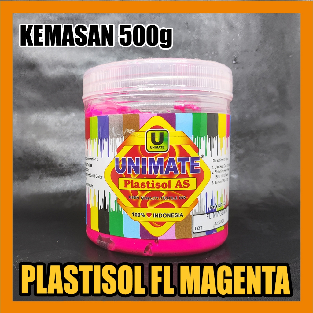 

Tinta Sablon Plastisol AS Unimate warna Flo Magenta 500g
