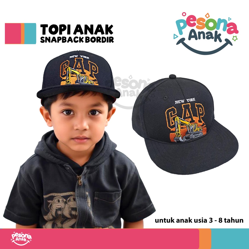Topi Anak Snapback Usia 3-8 Tahun Bordir - GAP Traktor