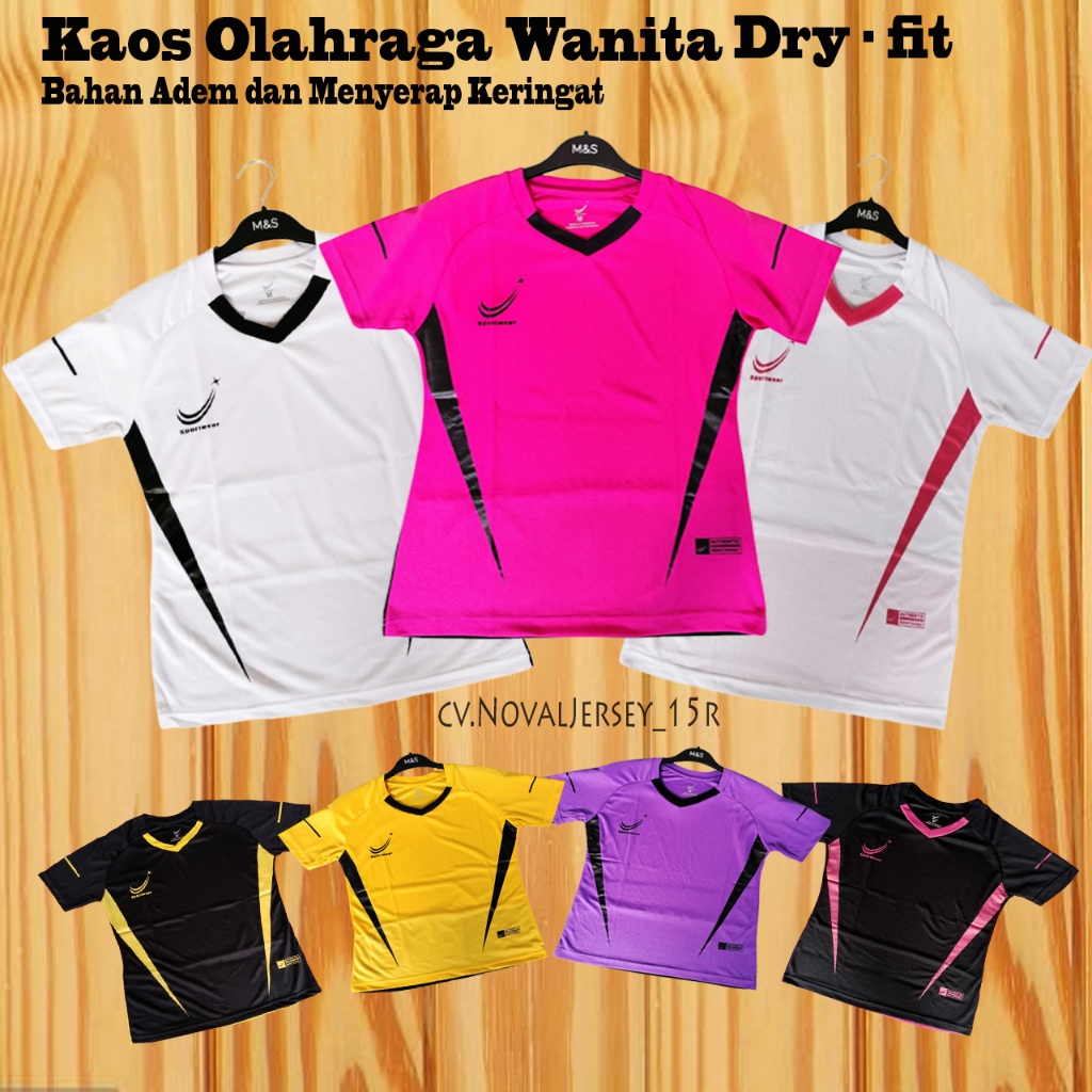 Pakaian Atasan Jersey Jersy Jersi sport Baju kaos olahraga senam aerobic erobik GYm Bola volly voli 