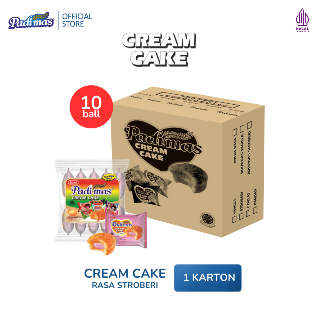 

Cream Cake Padimas Strawberry Karton