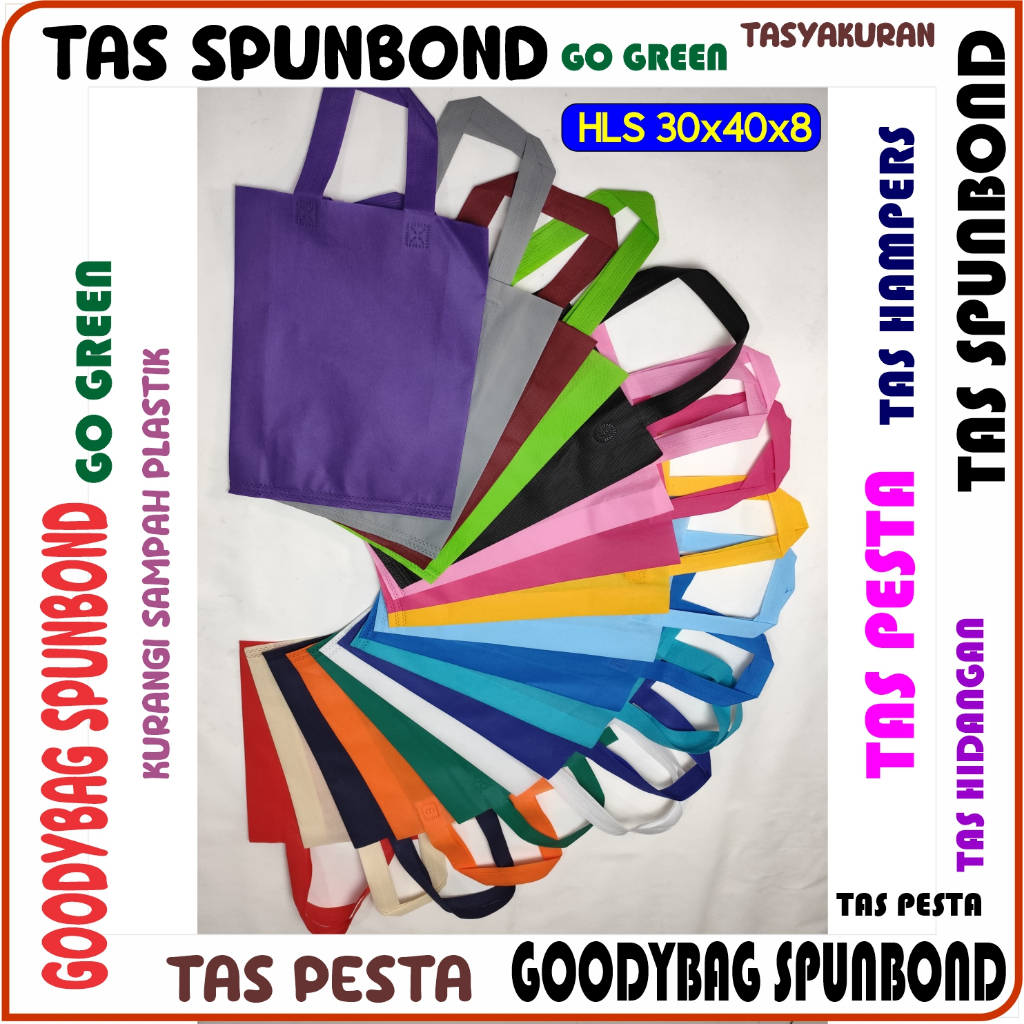 

Goodiebag Tas Spunbond 30x40x8 Tas Polos Ultah Tas Lebaran Tas Souvenir Perinikahan Murah