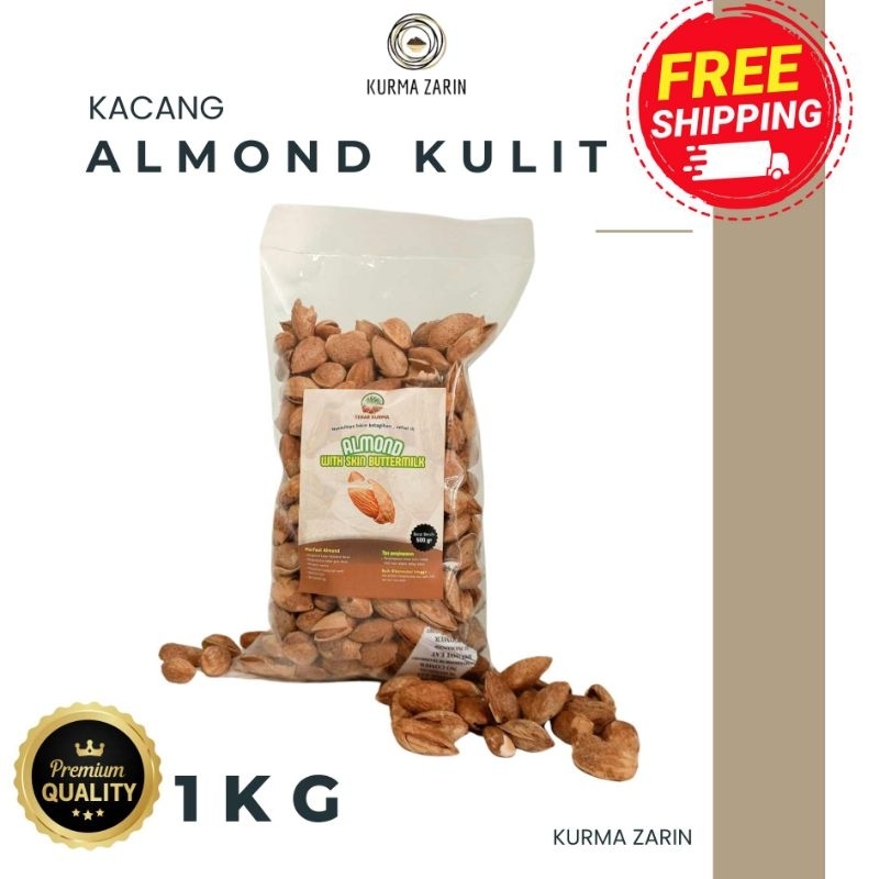 

Kacang Almond Kulit Premium 1kg 500gr
