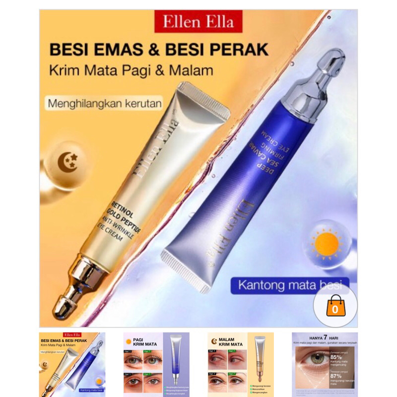 Krim mata kaviar ellen ella memudarkan lingkaran mata caviar krim mata korea krim malam dan siang. p
