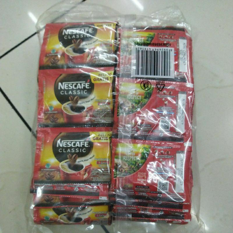 

Nescafe classic kopi hitam murni isi 60 pcs