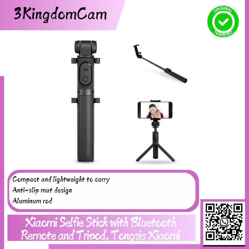 Xiaomi Selfie Stick with Bluetooth Remote and Tripod, Tongsis Xiaomi
