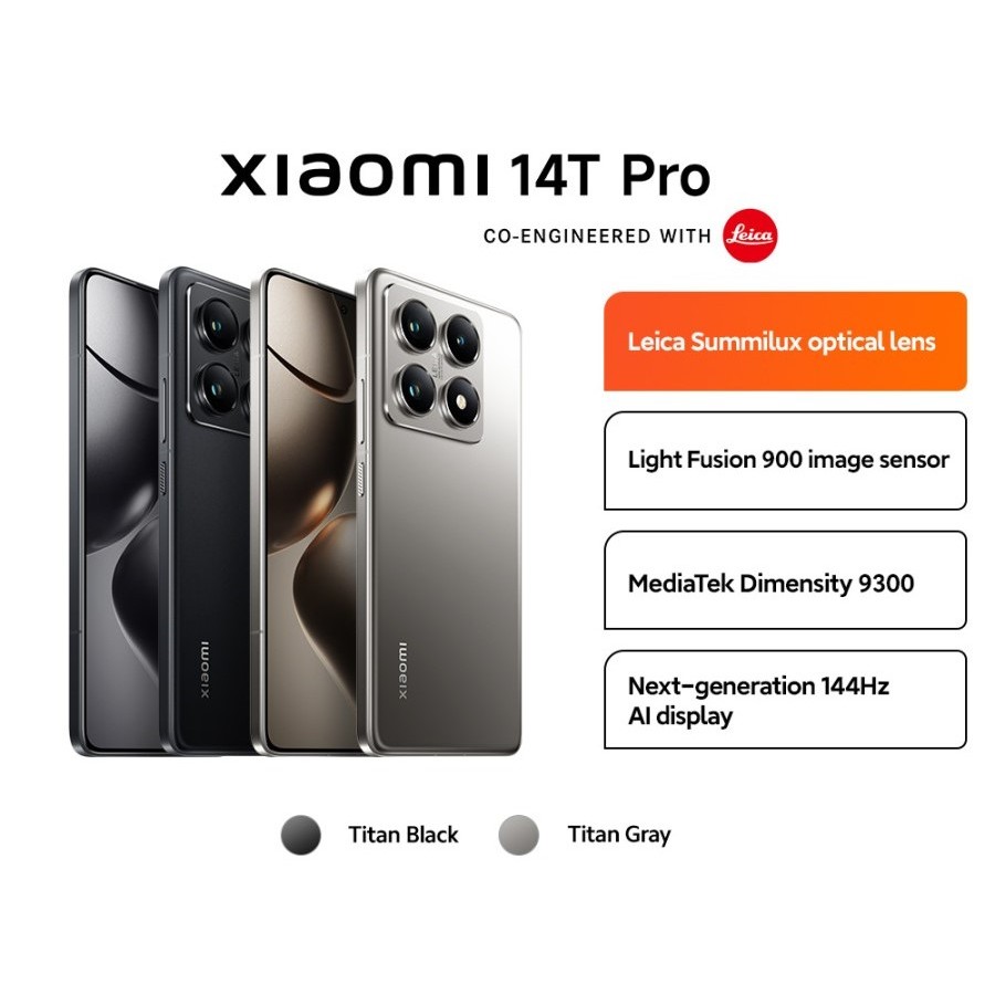 Xiaomi 14T Pro (12/256) | Leica Summilux optical lens | MediaTek Dimensity 9300+ | 144Hz AI display