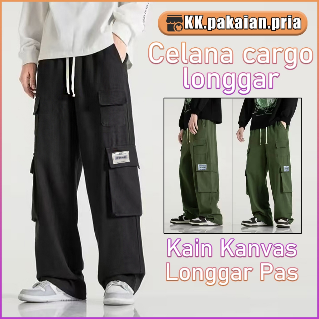 Celana panjang pria M-3XL Celana Pakaian Kerja celana cargo cowok pake tali celana cowok panjang cel