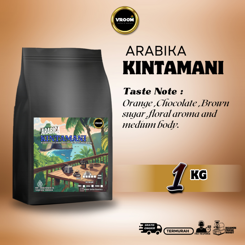 

Coffee Arabica Bali Kintamani Roasted Bean Arabika Kopi Biji Matang Bubuk 1Kg