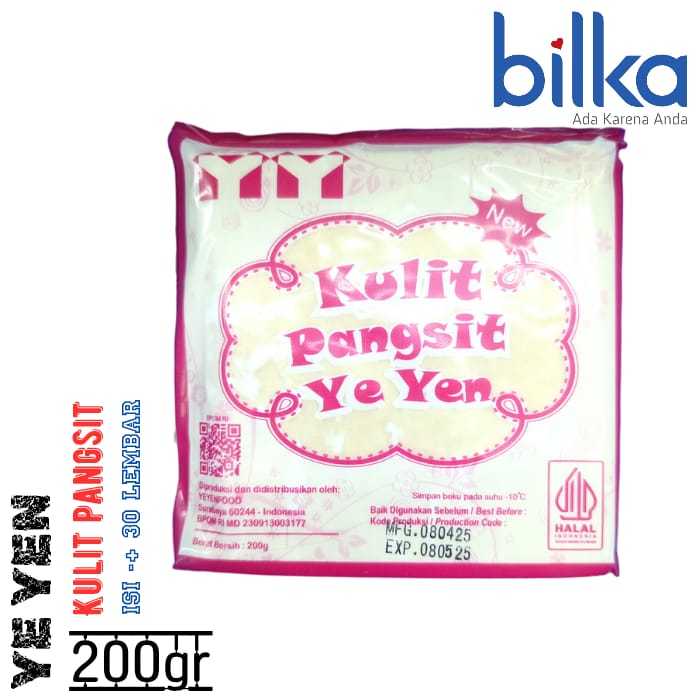 

YE YEN Kulit Pangsit 200gr (Isi ±30 Lembar)