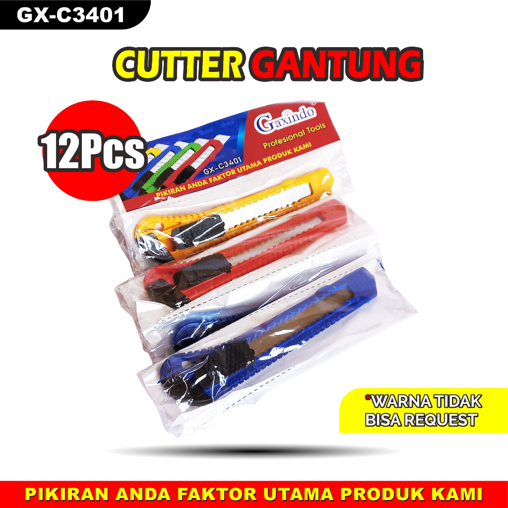 

Cutter Gaxindo GX-C3401 Gantung Besar Isi 12pcs