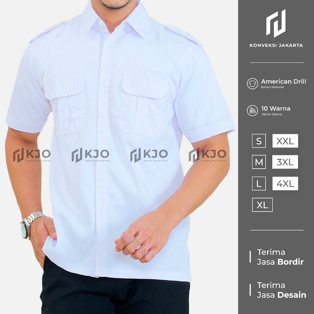 Baju Kemeja PDL Lengan Pendek Pria - Seragam Pakaian Kerja Taktikal Tactical Dinas Lapangan Outdoor 