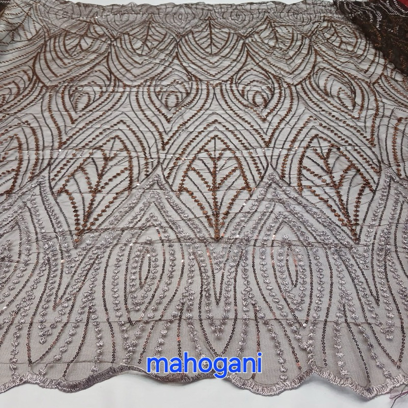 (COD) bakal kain tulle elisab 2tone colour/tile brokat payet sequin terbaru