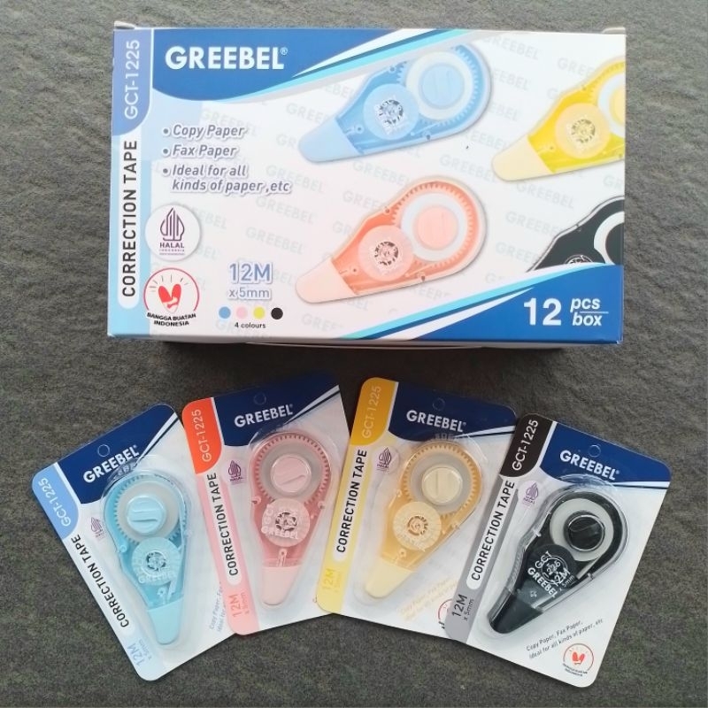

TIPE-X Kertas Correction Tape Greebel GCT-1225 12 Meter ( Pak ) [ Original ]