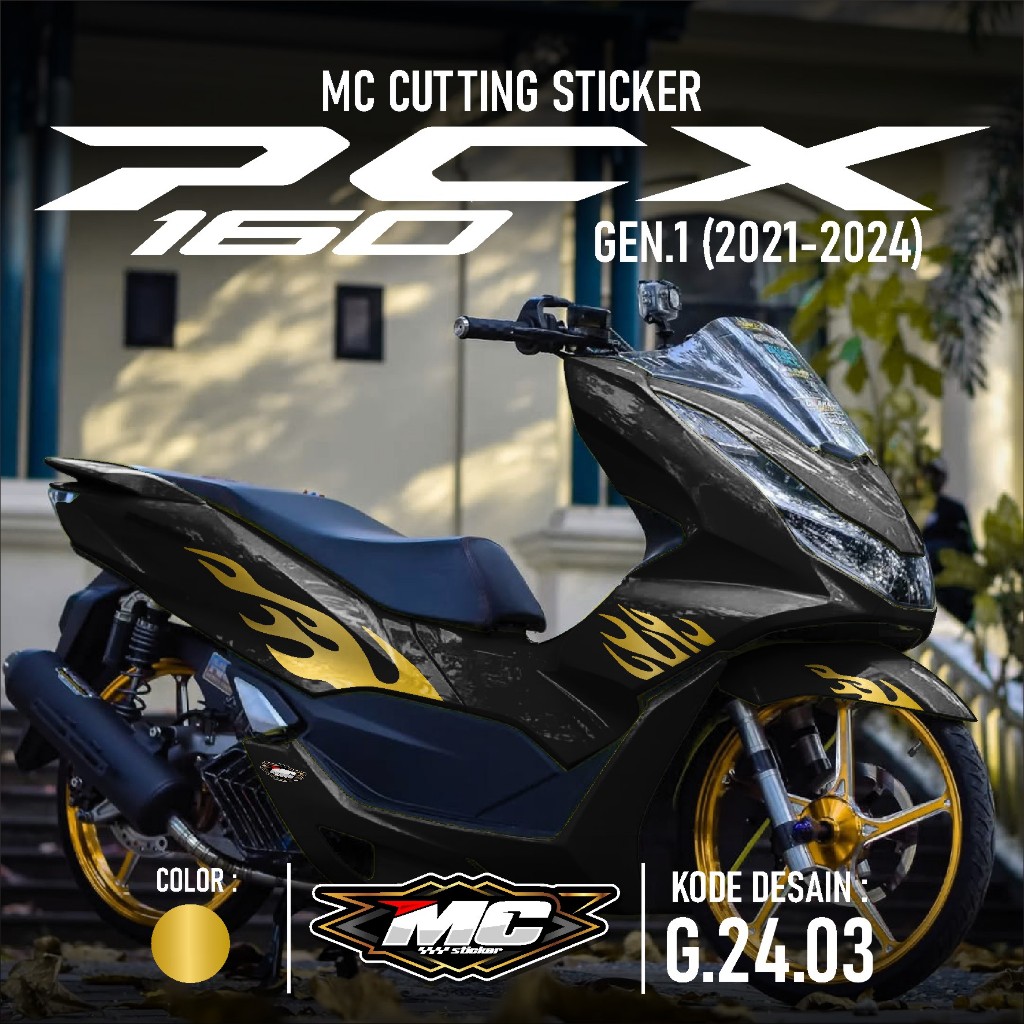 Cutting Sticker Striping PCX 160 NEW 2021 2022 2023 2024 - Aksesoris Motor Stiker Skotlet Cutting Li
