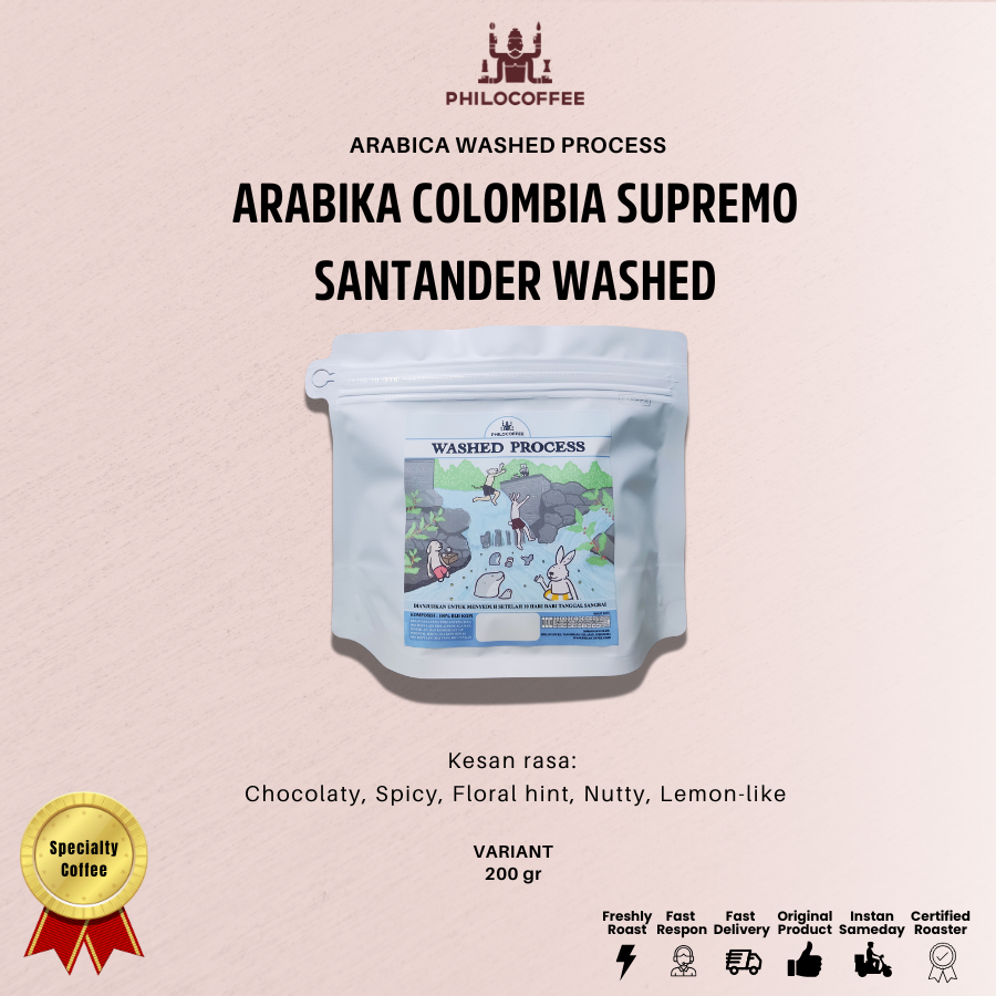 

Biji Kopi Arabika Colombia Supremo Santander Washed | Kopi Import | Arabica Coffee - 200gr