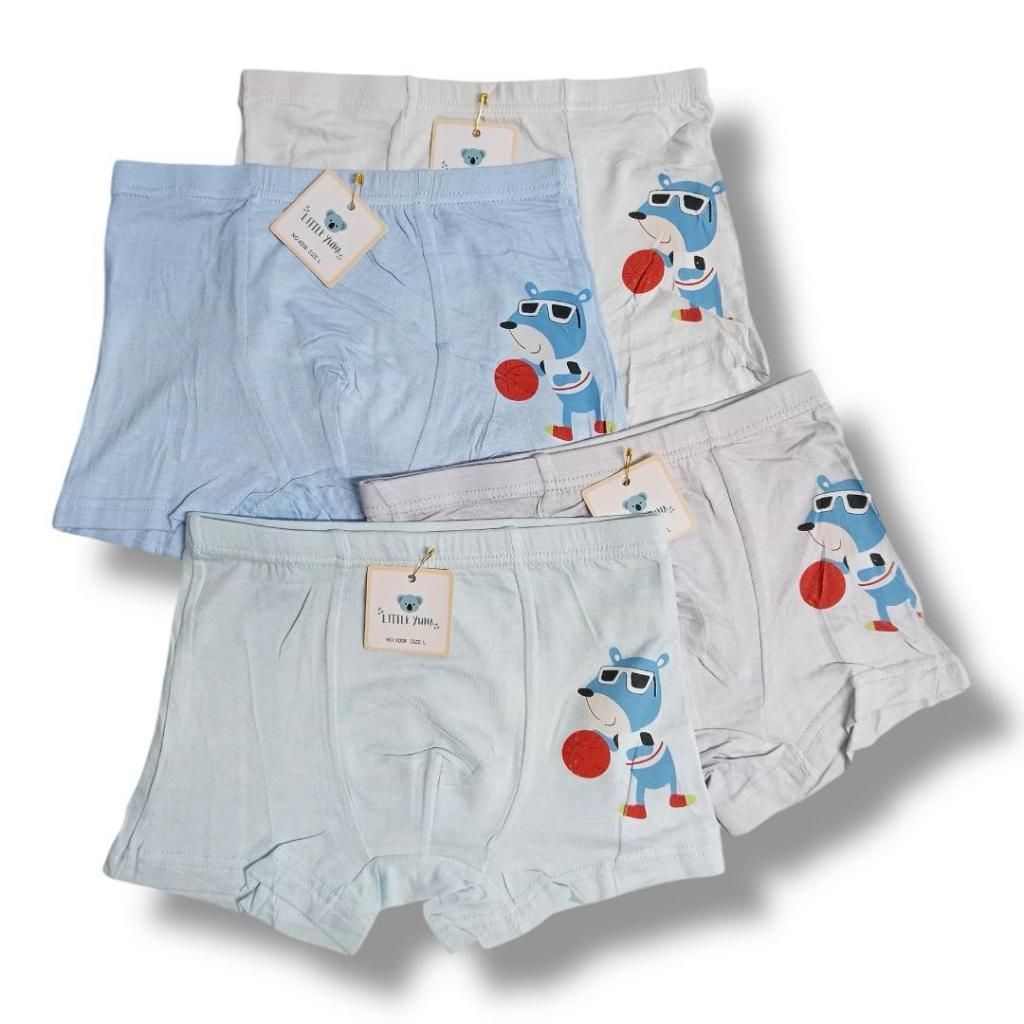 LITTLE YUNA | Boxer Anak Cowok Katun Modal 4008 | Paket Isi 4 Pcs | Size L – 4XL