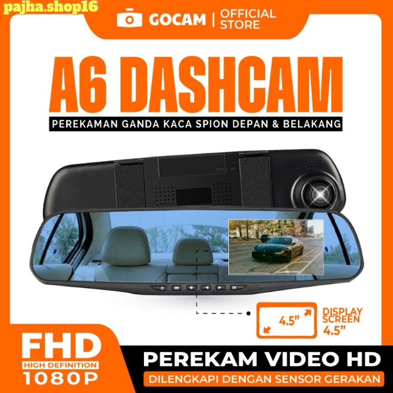 GOCAM dashcam mobil resolusi 1080p memory 32GB cctv camera depan belakang perekam layar