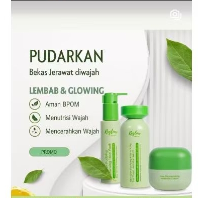 REGLOW Paket Skincare Pria Wanita Perawatan Pemutih Wajah Berjerawat dan Kulit Berminyak