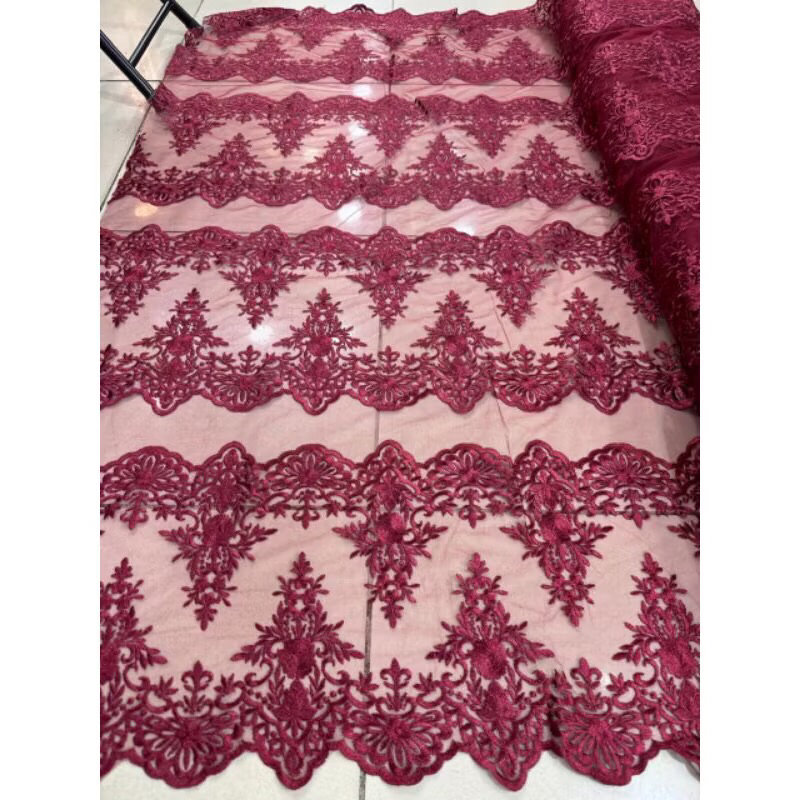 Kain / Bahan tulle Renda bordir tebal