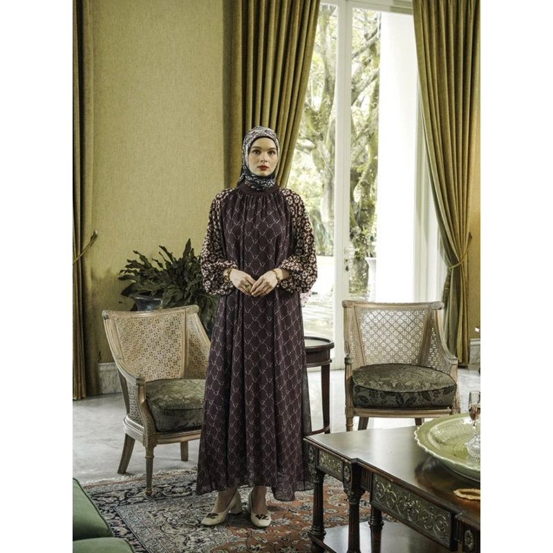 Vivi zubedi monogram lineage dress - brown New