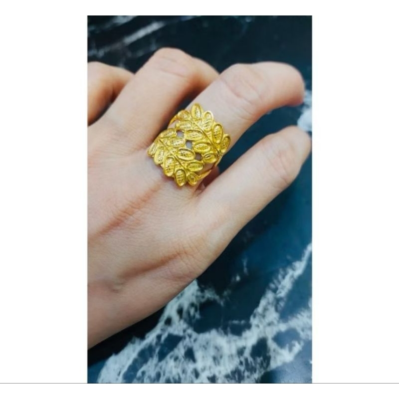 CINCIN DAUN SETARA 1 SUKU LAPIS EMAS 24K