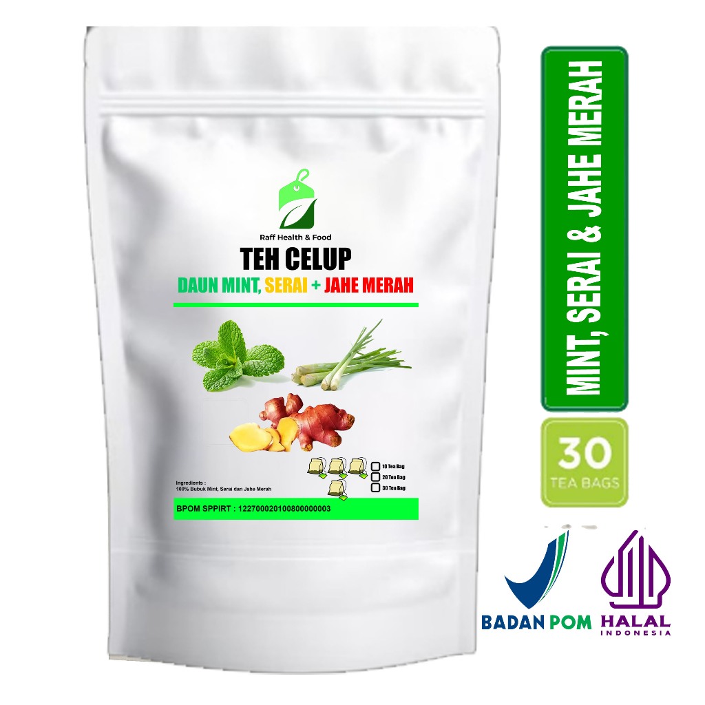

Teh Jahe Daun Mint & Serai isi 30 Tea Bag RED GINGER, MINT with LEMONGRASS TEA