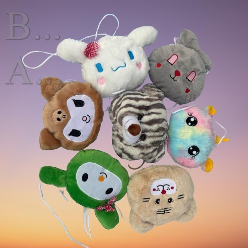 paket 8 pc harga 100rb tas DOMPET KOIN TAS MINI BULU KARAKTER LUCU TERMURAH, bisa buat simpan uang, 