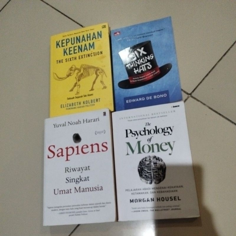 SEMUA ORIGINAL kepunahan keenam, six thinking hats, sapiens, psychology of money