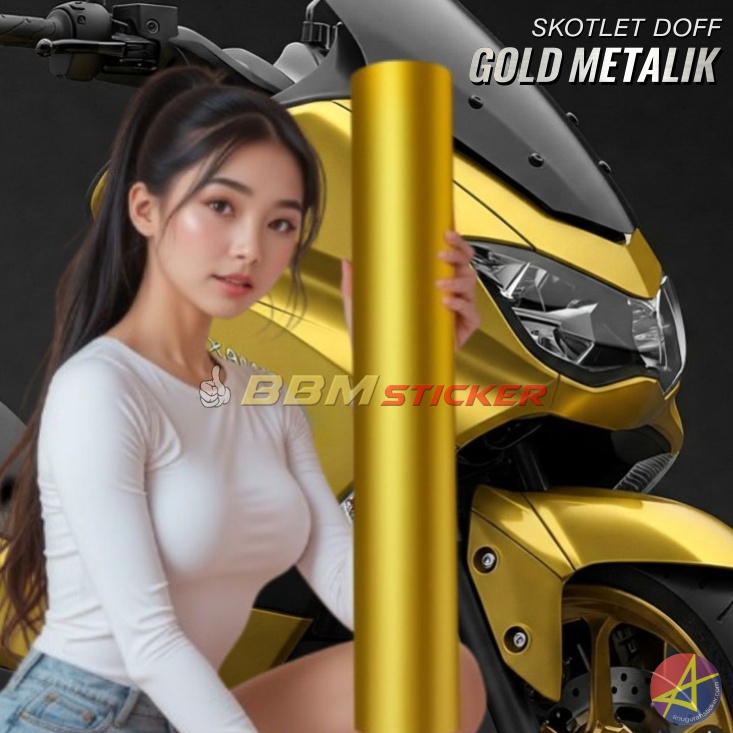 Skotlet Motor NMAX Kuning Emas Gold Doff Metalik Anti Air – BBM Sticker