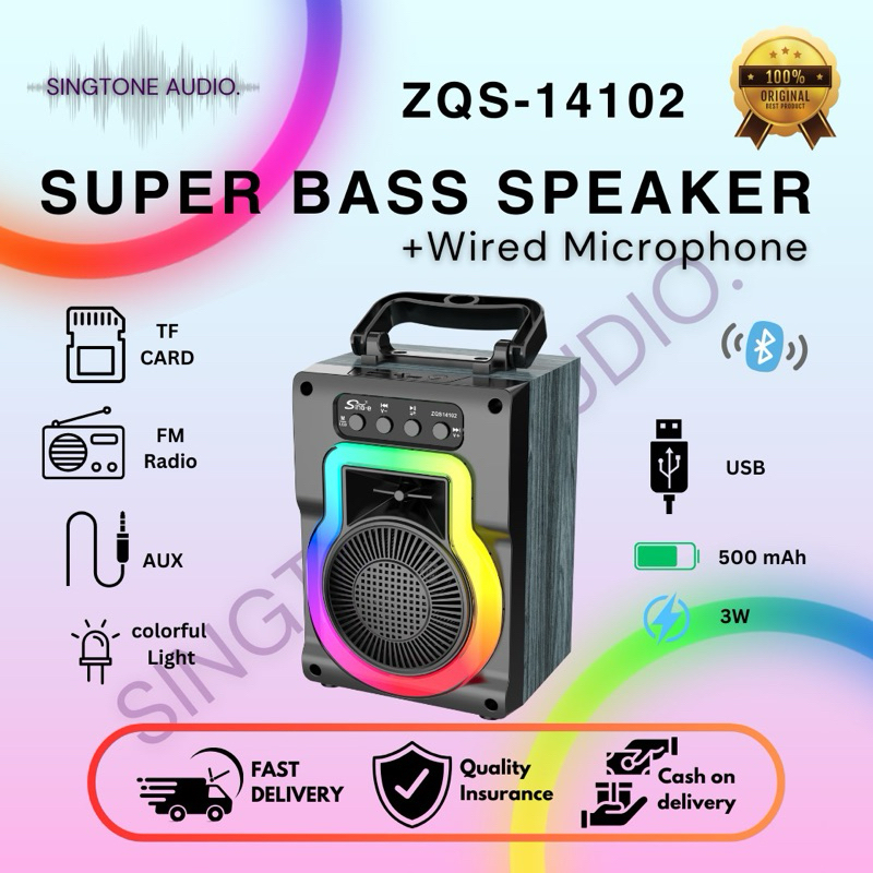 [SINGTONE AUDIO] Speaker Bluetooth Karaoke Portable ZQS-14102 Super Bass Singe Besar Original Mini W