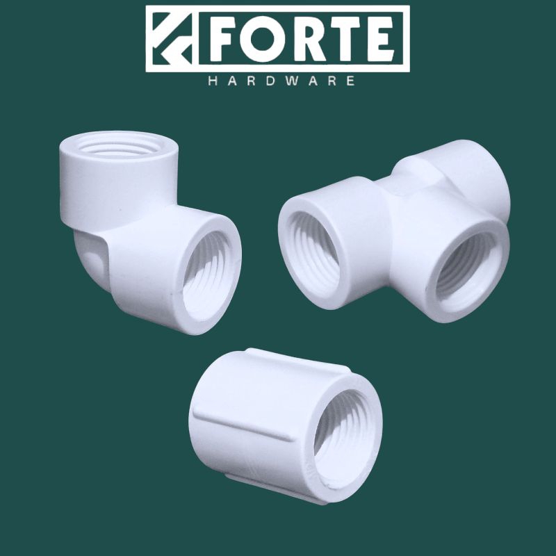 Sok Knee Tee PVCU / Sock, Knee, Tee Drat Dalam 1/2", 3/4", 1" inch UPVC Drat Dalam Semua Sisi / Samb