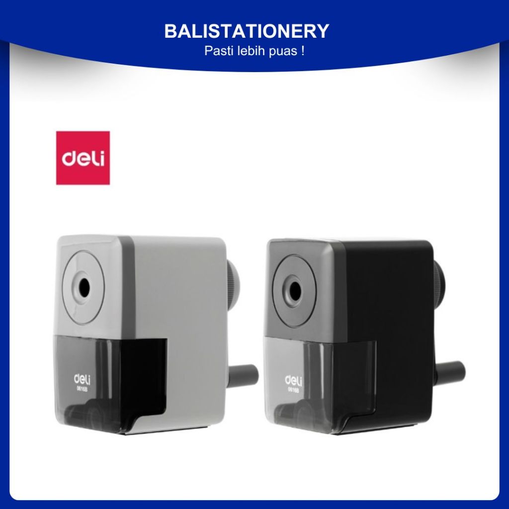 

Rautan Pensil Meja Rotary Deli E0616B Sekolah Putar Manual Anti Slip Hitam/Abu
