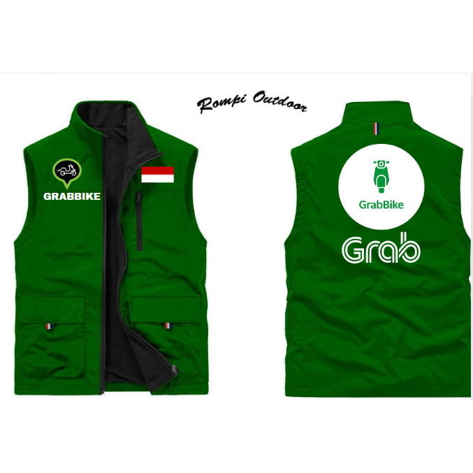 Rompi Outdoor Casual | Rompi Vest Ojol Grab | Rompiy Grab | Rompi Kerja Ojol | Rompi Vest Tactical |